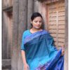 Pure Bangalore Silk Dyed Nakshi Kantha Work Saree - Image 3