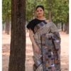 Pure Bishnupuri Katan Silk Baul Kantha Saree