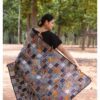 Pure Bishnupuri Katan Silk Baul Kantha Saree - Image 2